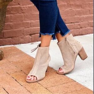 2 Pair of Tom’s Perforated Peep-Toe Booties